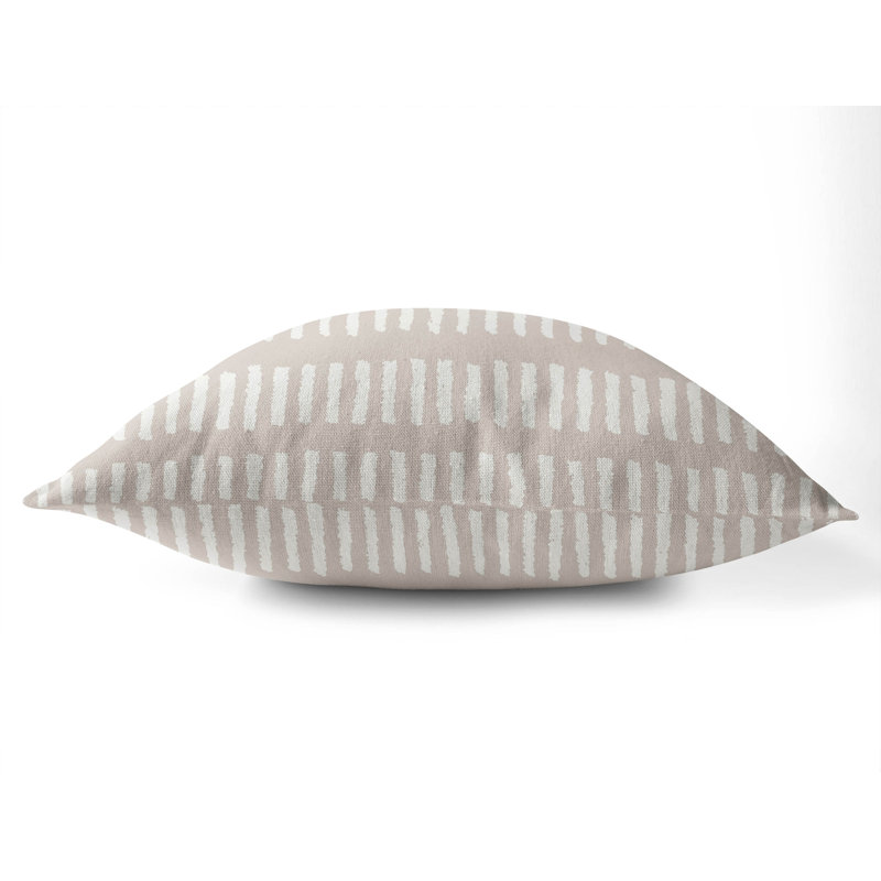 Coussin décoratif lignes d'escrime, H 26 po x l 26 po, Rayure taupe