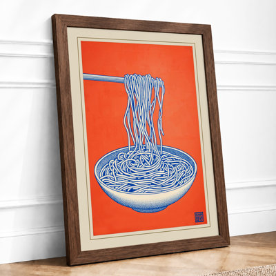 Noodles and Chopsticks Modern - Framed Print