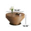 Table basse ronde 35,45 po, table centrale contemporaine en bois courbé avec base en métal (forme de bol)