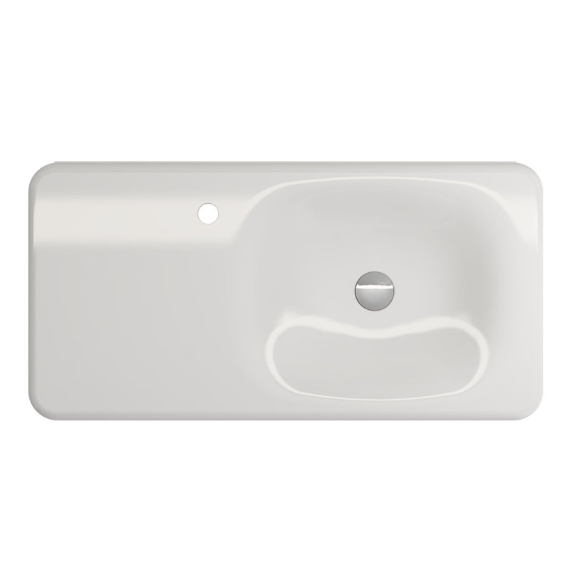 Lavabo de salle de bain rectangulaire à double fixation en argile réfractaire 35,5 po BOCCHI Fenice, Blanc