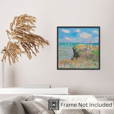 «Landscape and Nature Claude Monet - Cliff Walk at Pourville», reproduction d'art classique sans cadre