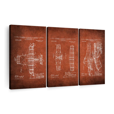 Vehicle " Red Airplane Blueprint " 3 - Pieces