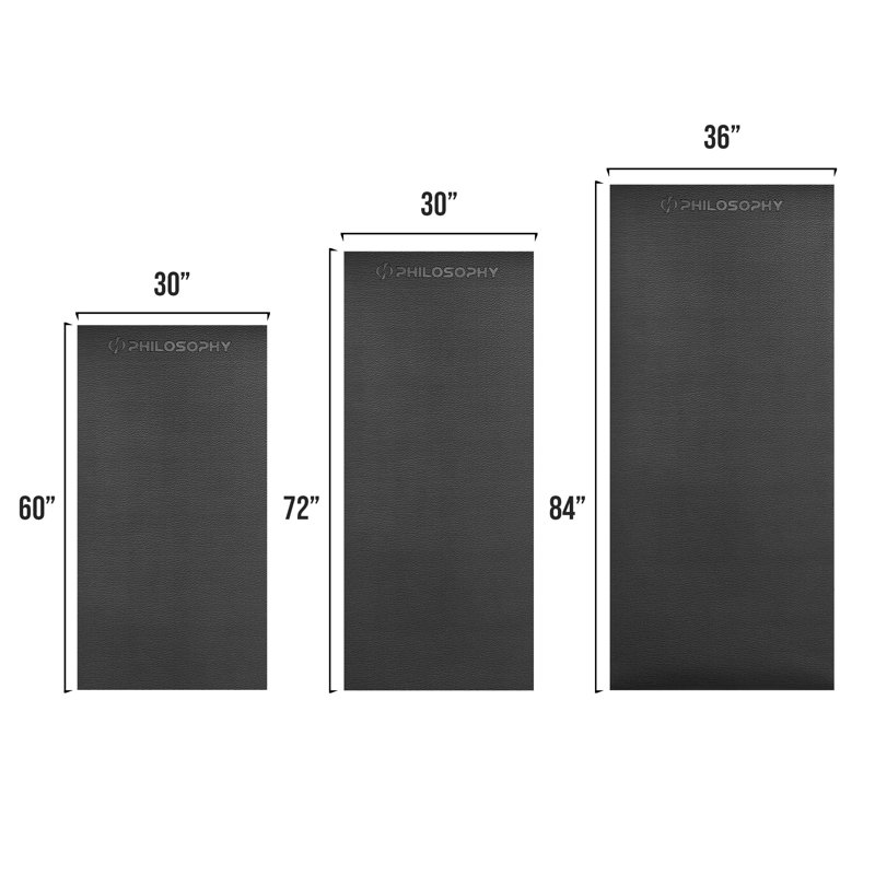 High-Density Black PVC Exercise Equipment Mat, 36" x 84"