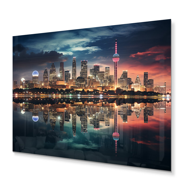 «Dallas Beautiful Cityscape Spot II», reproduction sur métal, H 12 po x l 20 po x P 1 po