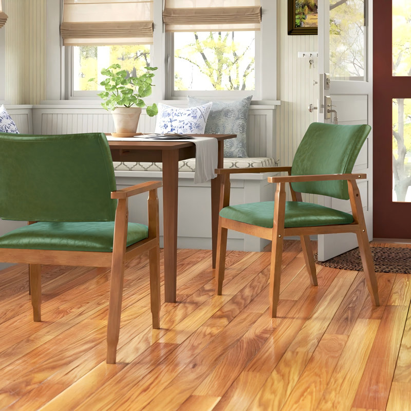 Artell 18.5'' H Upholstered Dining Chair, Green PU