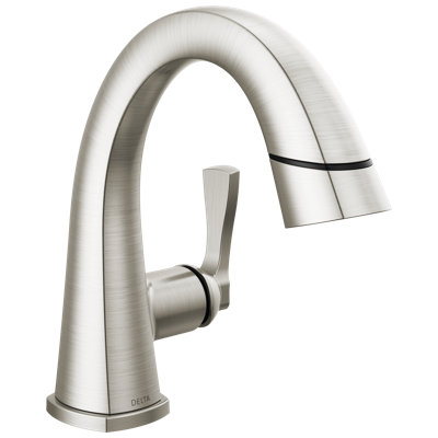 Stryke Single Hole Pull Out Sprayer Bathroom Faucet, Single Handle Bathroom Sink Faucet
