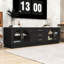 Elegant TV Stand with Arched Glass Doors, Adjustable Shelves and Spacious Storage-2139366364