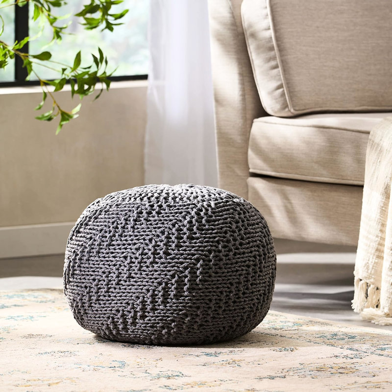 Pouf tricoté pour animal de compagnie en gris foncé - fait à la main Enchantement, l 19,73 po x P 13,96 po pour garage fait à la main, 19,73 13,96
