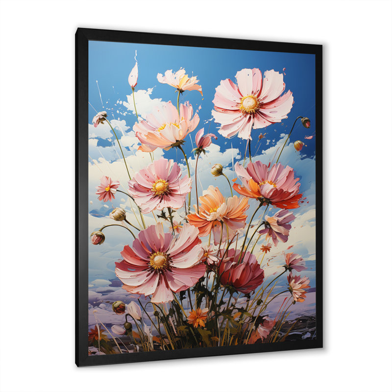 Oroklini Meadow Cosmos Symphony - impression, Cadre photo noir, H 20 po x l 12 po x P 1 po