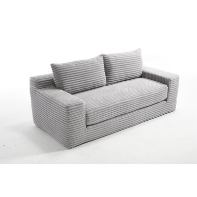 Memory Foam L-Shaped Sofa With Convertible 2-In-1 Design For Living Room, No Assembly Required