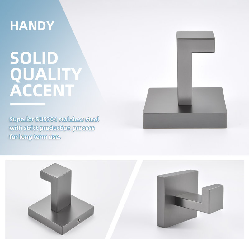Stainless Steel Bathroom Wall Mounted Robe Hook, Gunmetal Gray