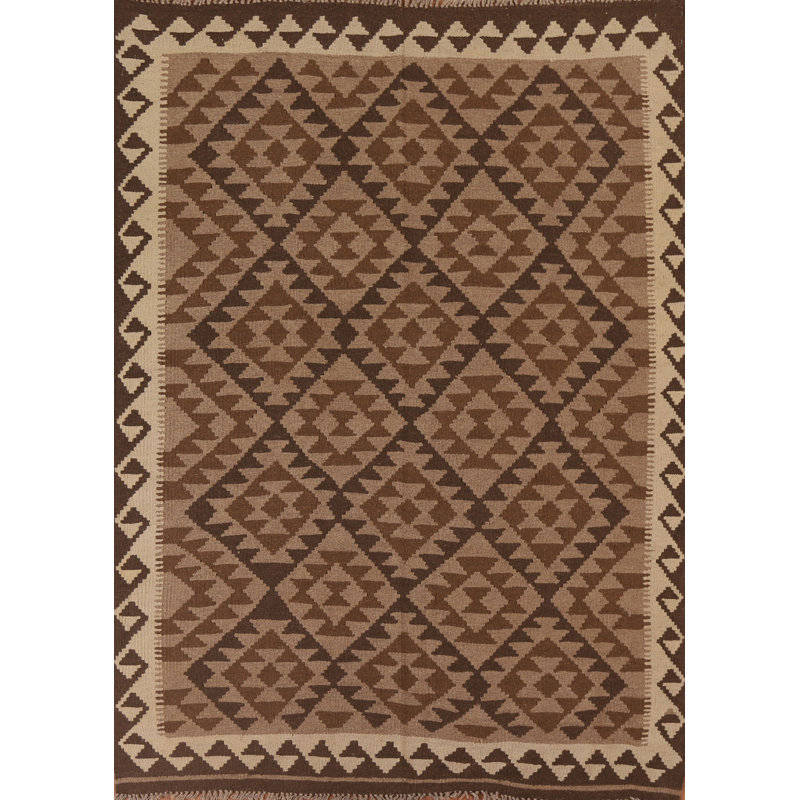 Tapis réversible en laine Kilim 5 x 7