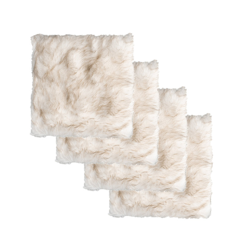 Coussin de siège en simili peau de mouton Laredo 17 po x 17 po Laredo, Fauve dégradé