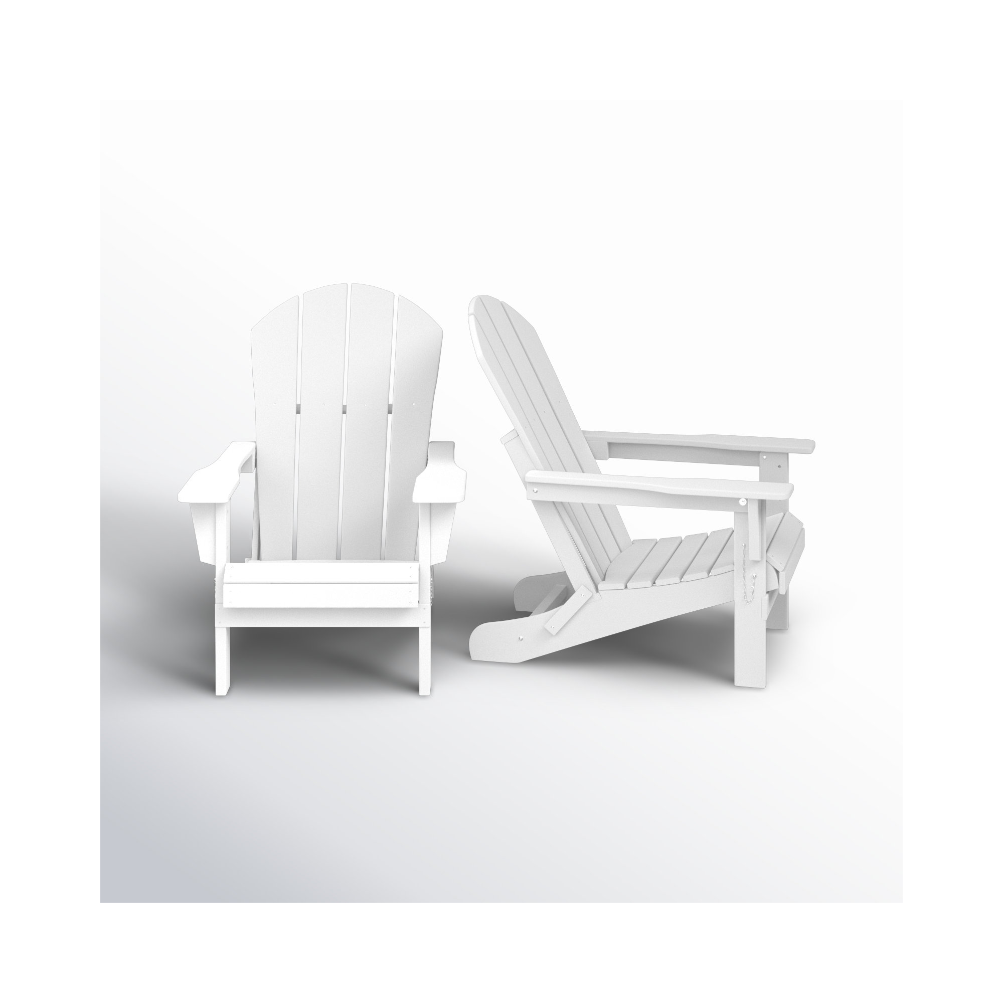Laguna Foldable Outdoor Adirondack Set, White