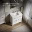 Meuble-lavabo sur pied simple avec lavabo et plateau en quartz Hearthaven-65971650-124966361