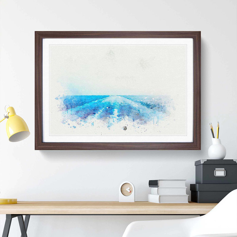 Waves from the Boat in Abstract - Picture Frame Graphic Art Print, Walnut, 50cm H x 76cm W x 2cm D