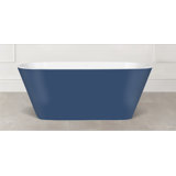 Painted Vetralla 58-3/4" X 29-2/8" Freestanding Soaking Bathtub In Volcanic Limestone With No Overflow Hole