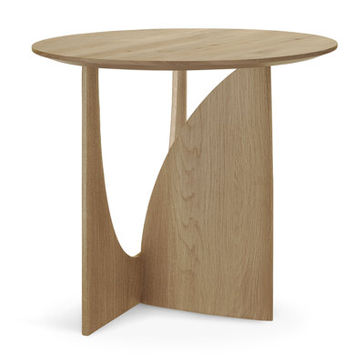 Geometric Solid Wood End Table