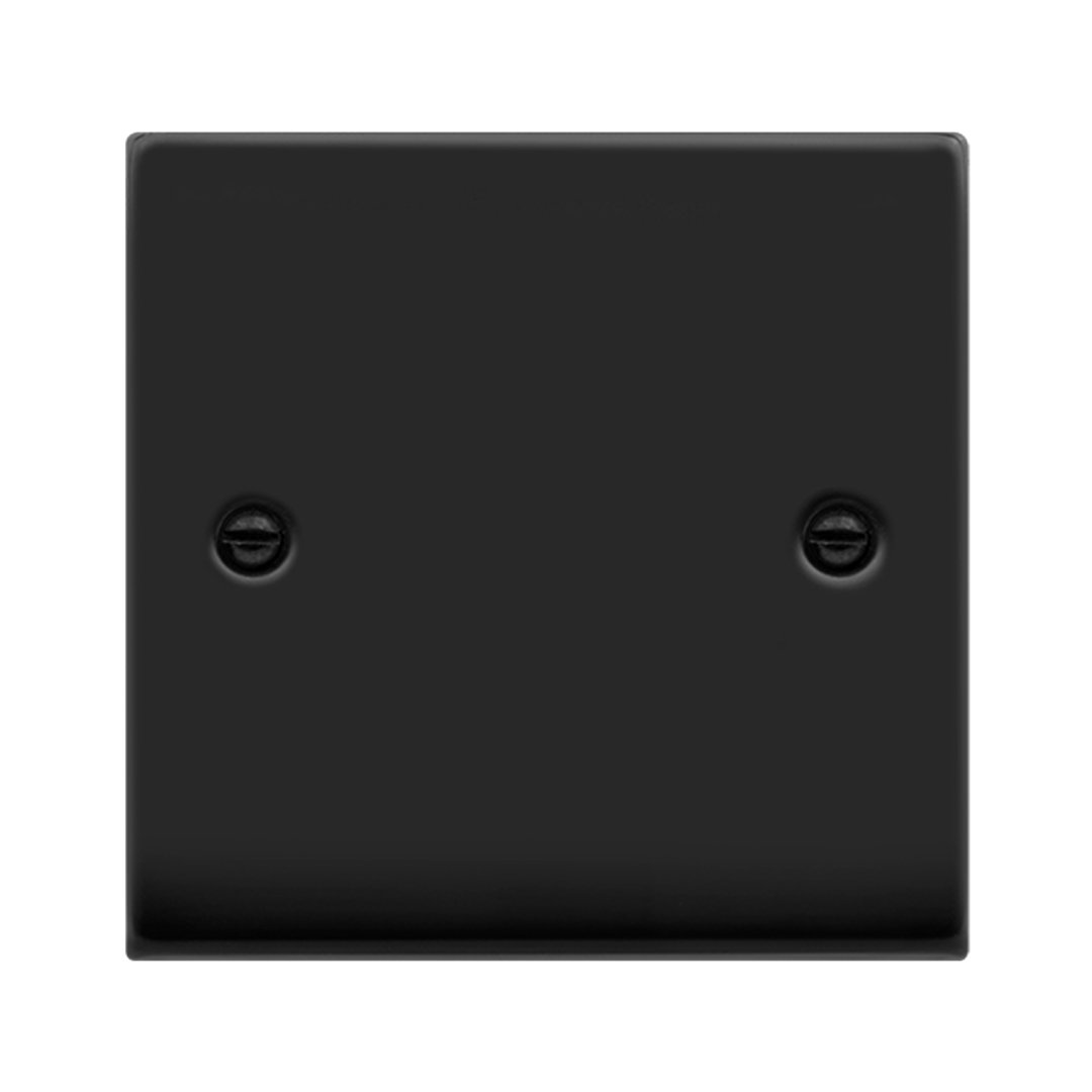 Matt Black 1 Gang Blank Plate