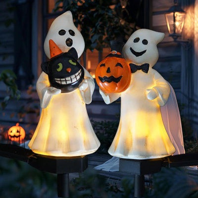 Ensemble de 2 lumières solaires fantômes d'Halloween pour l'extérieur