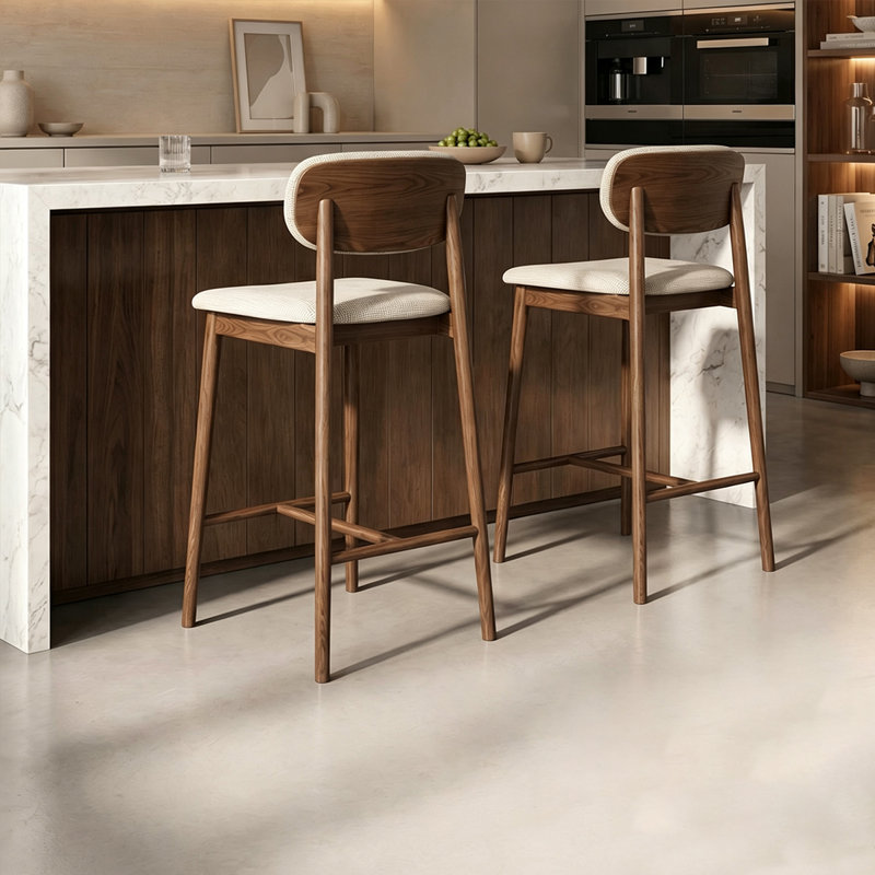Chaise d'appoint à dossier bas brun (ensemble de 2), 41.34"