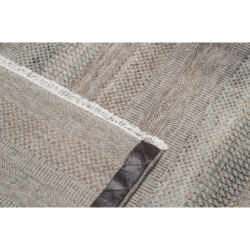 Hand-Knotted High-Quality Blue and Brown Area Rug