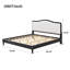 Très grand lit plateforme, tête de lit tapissier, cadre de lit robuste en bois massif, aucun sommier requis, mobilier de chambre moderne-129694504