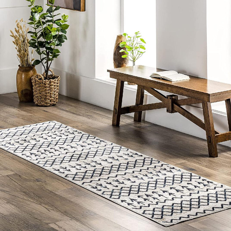 Tapis marocain lavable à la machine Malia SpinClean, Tapis de couloir 2 pi 6 po x 8 pi