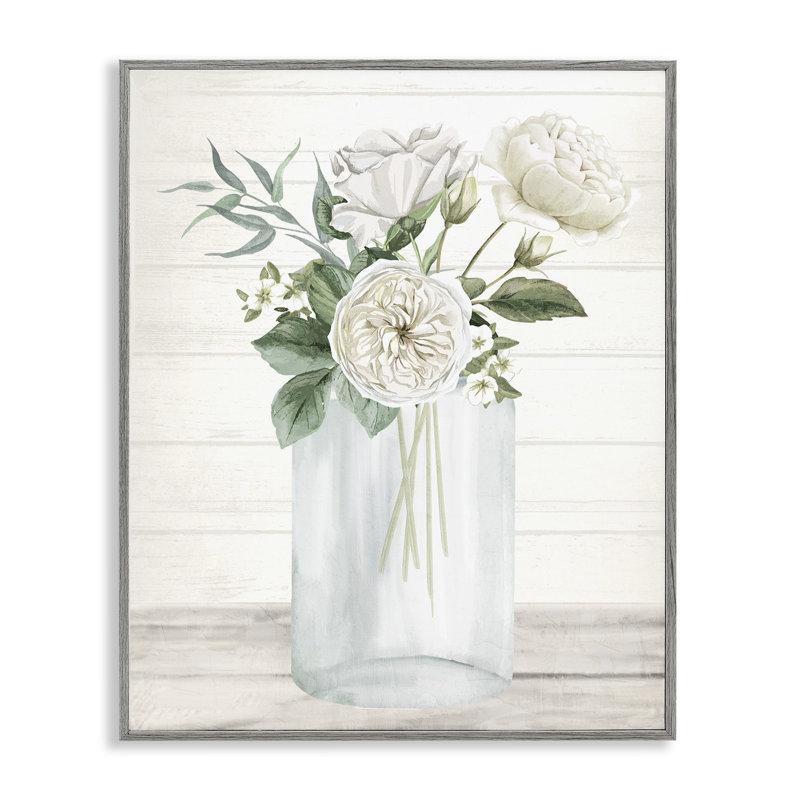 Vase de fleur Patience, estampe numérique, design par Kim Allen, H 30 po x l 24 po, Estampe numérique Farmhouse