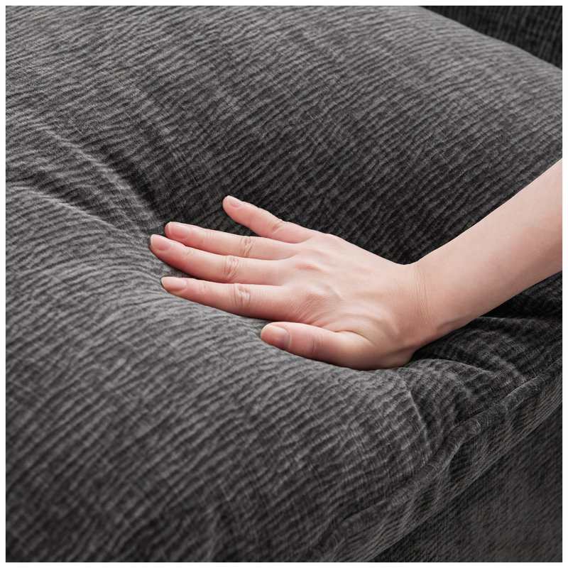 Module de repose-pieds pour canapé modulaire modulaire, assise large, chenille, Gris foncé