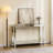Yolanta  47.2” Mirrored-top Dual-Lay Console Table with Openning Shelves