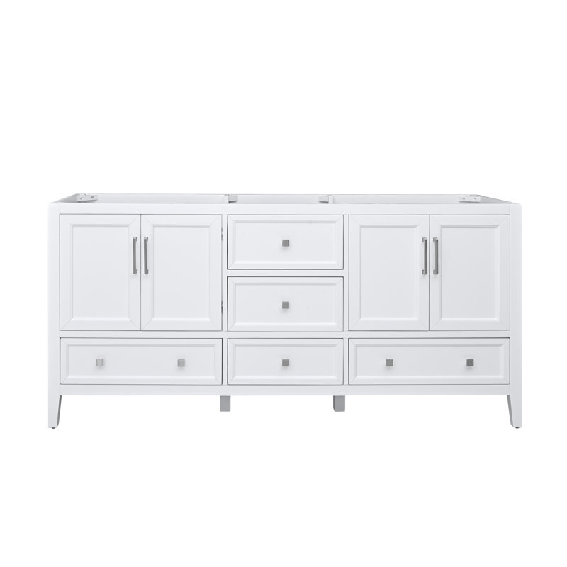 72'' Double Bathroom Vanity Base Only, White