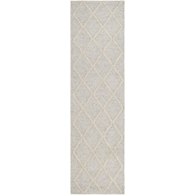 Russo Silver Ivory Flatweave Geometric Rug