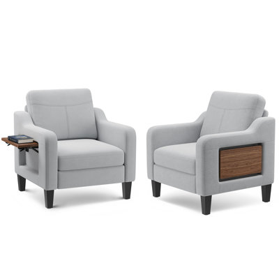 Chaise rembourrée en tissu de qualité supérieure 29,9 po de largeur Mid-Century