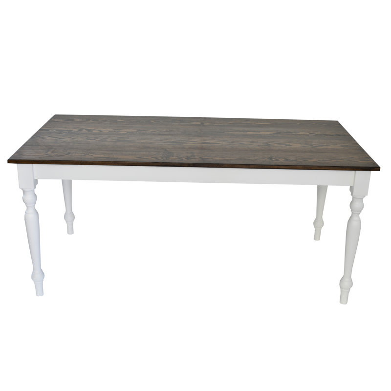 Table de salle à manger Auberta, L 54 po x l 34 po, Noyer foncé, Blanc