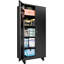 Armoire de rangement en métal robuste avec portes et roues, armoire de garage de 71 po de hauteur avec 4 tablettes réglables, armoire à outils verrouillable avec panneau perforé et 8 crochets, armoire de rangement en acier noir pour le garage