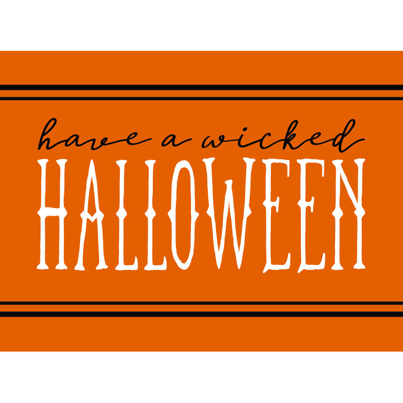 «Fondo Wicked Halloween», art textuel sur toile tendue, H 8 po x l 12 po