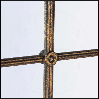 28.3x47 Inch Arched Wall Mirror with Black and Gold Windowpane Design, Enhancing Home Decor and Natural Light