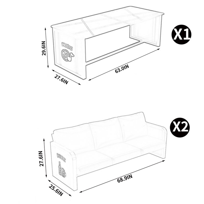 Combinaison de chaise de table de bar de style industriel