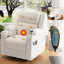 Fauteuil inclinable électrique berçant avec chaleur, massage, ports USB et rangement caché Weston-132758574