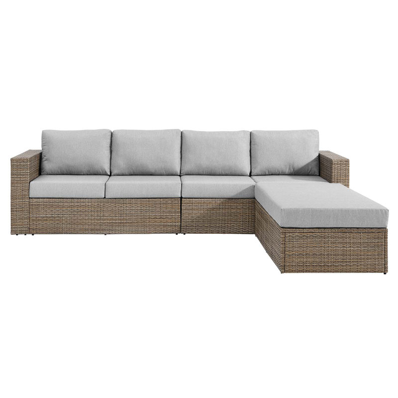 Ensemble de canapé modulaire avec repose-pieds Convene, gris