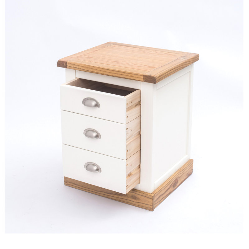 Finnegan 45cm W Solid + Manufactured Wood Bedside Table