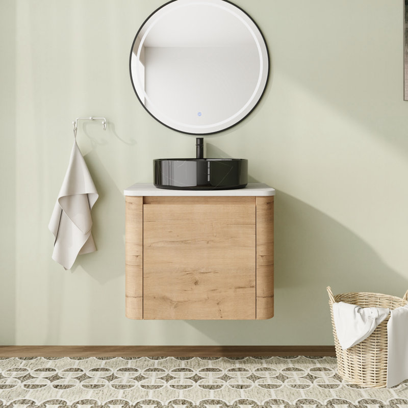 Meuble-lavabo mural 24 po avec comptoir en quartz