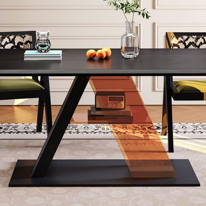 Simple and Creative Design Black Dining Table