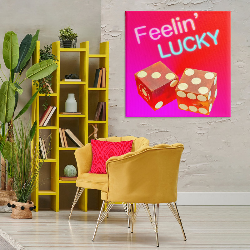 «Feelin 'Lucky with Dice», art mural sur toile par Graffi *ee Studios, H 36 po x l 36 po