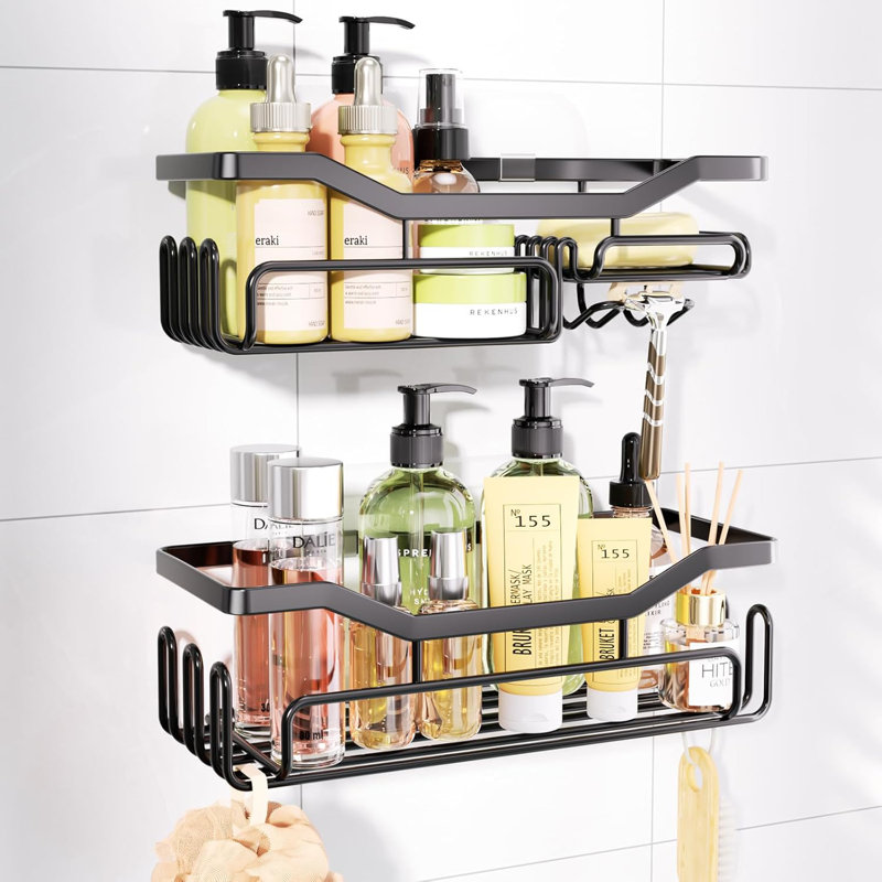 Wall Mounted Required Shower Caddy, Black
