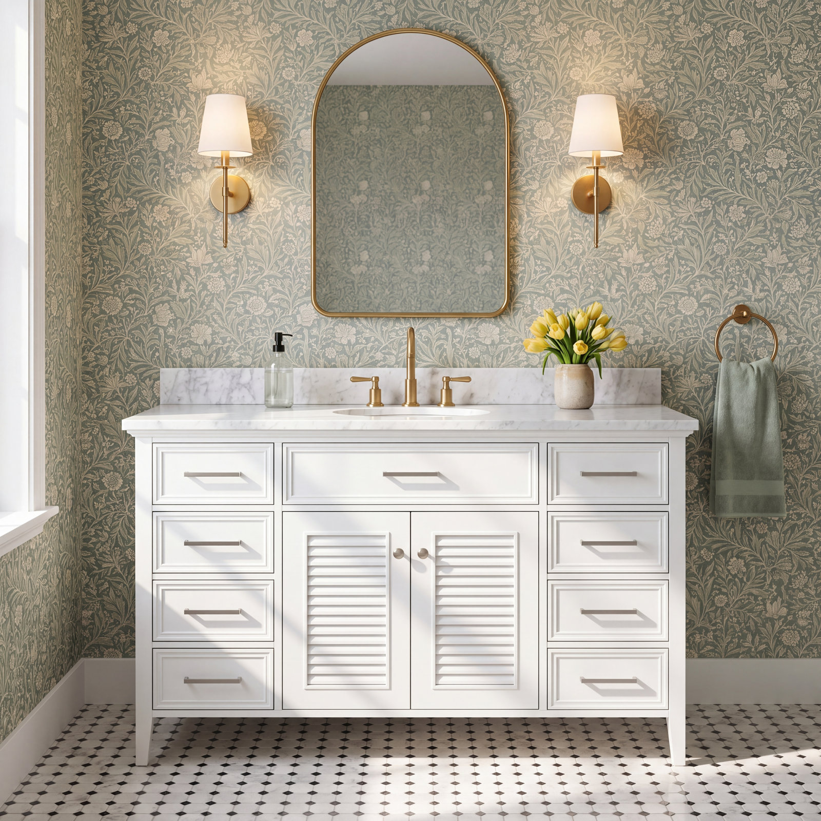 55'' Single Bathroom Vanity, White