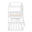 Lit simple superposé simple avec échelle, lit en bois blanc-1195095590