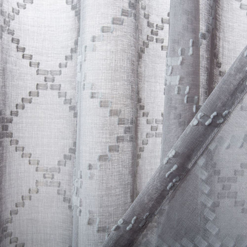 Kogan Semi Sheer Curtain Single Panel, 52" W x 84" L, Gray