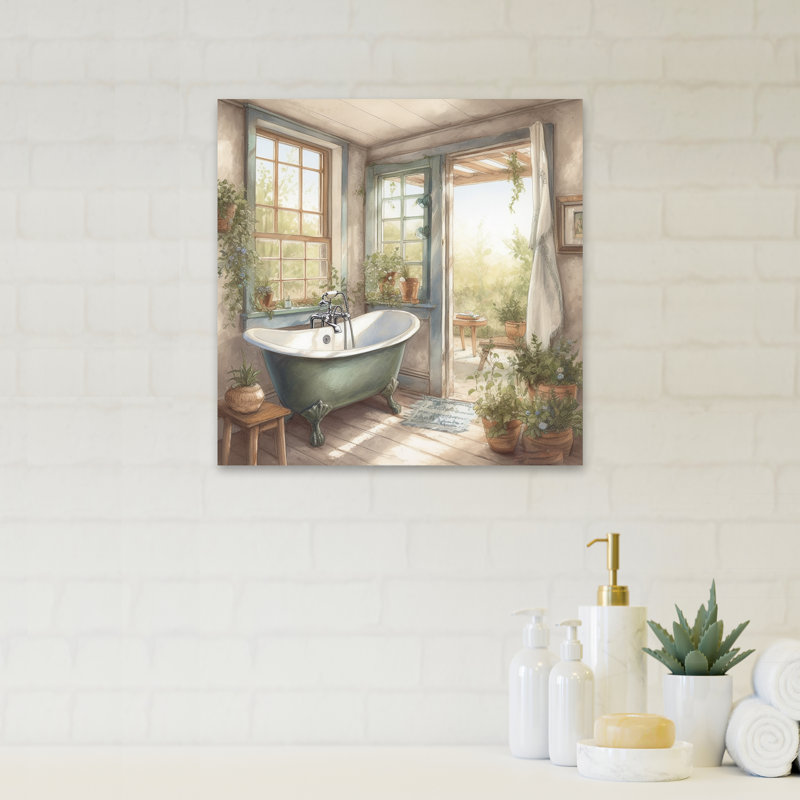 «Davindra Old Farmhouse Bathaign II», reproduction sur toile, H 36 po x l 36 po x P 1,5 po